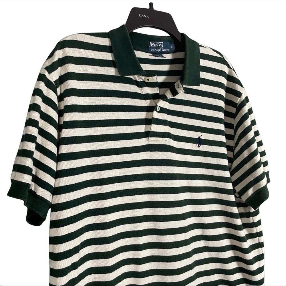 Polo Ralph Lauren Dark Green White Mesh Knit Short Sleeve Regular Fit Golf Shirt